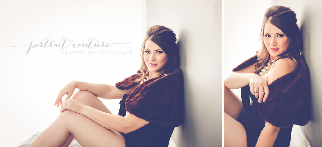 sultry vintage glam portrait session in fur