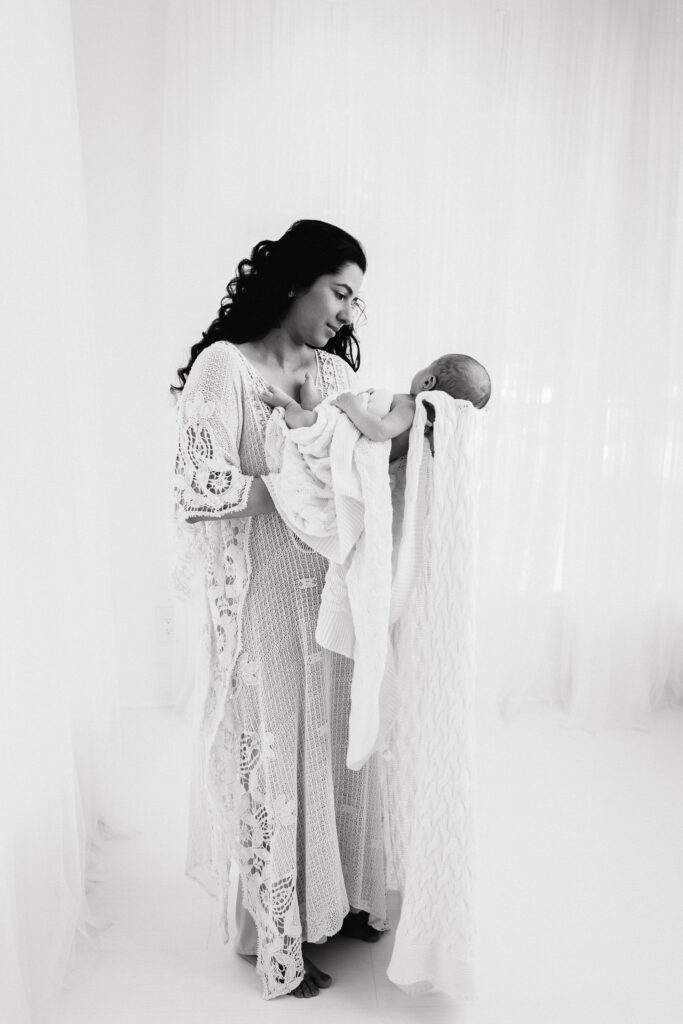 newborn boy with mother in lace gown indian sacramento sweet jean photography (018)