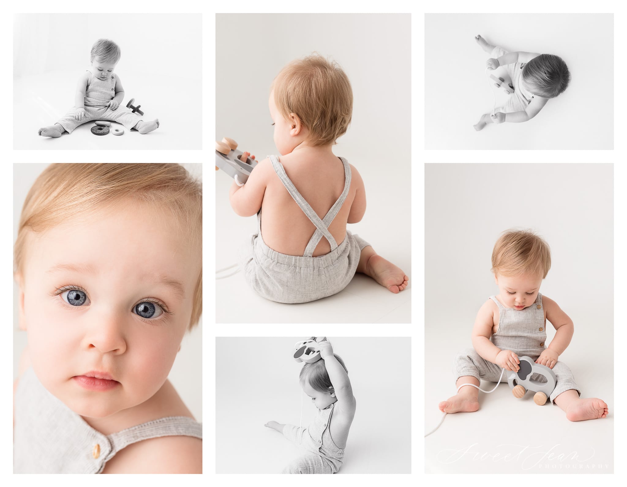 Roseville Baby Photography Studio Session 1st Birthday Wooden Toys