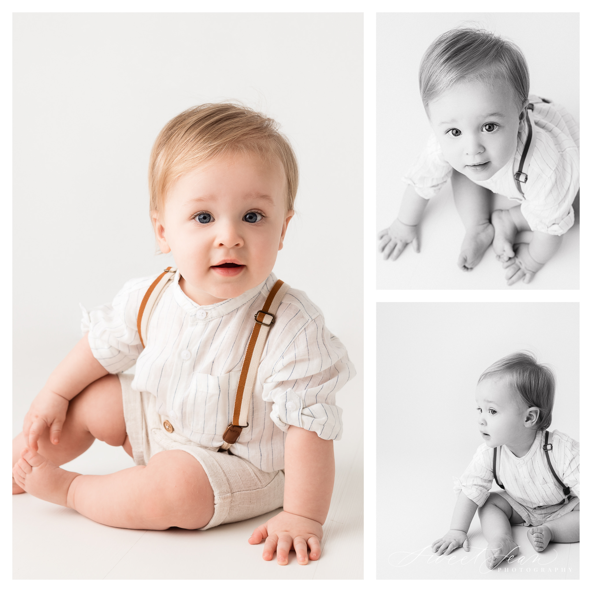 Roseville Baby Studio Session 1st Birthday Overalls