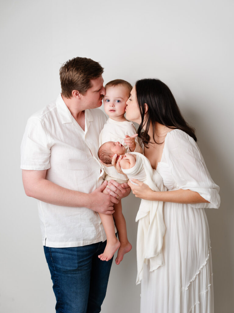 Lifestyle newborn session in Roseville California with soft, organic styling