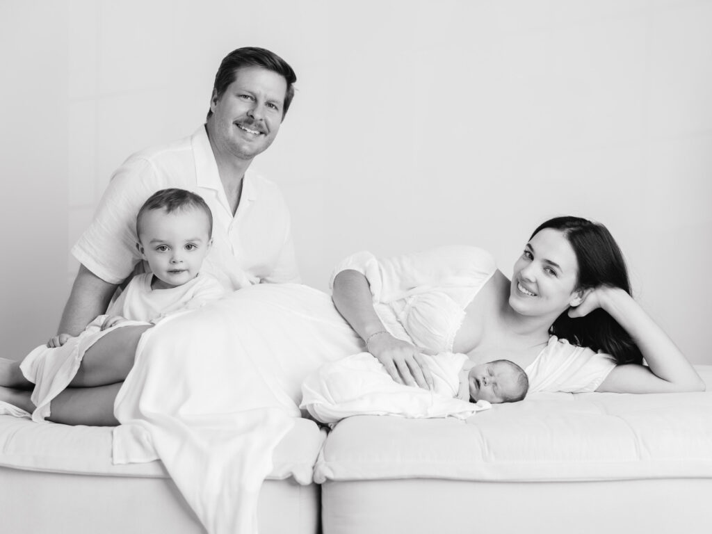 Full family newborn photo during Petite Newborn Session at Sweet Jean Photography